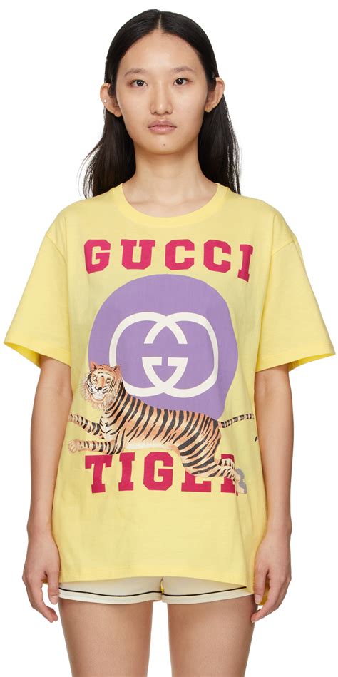 gucci yellow tiger shirt